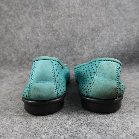 Aerosoles Shoes Womens 8.5 Slip On Flats Ballet Loafer Perforated Leather Blue - Picture 7 of 12